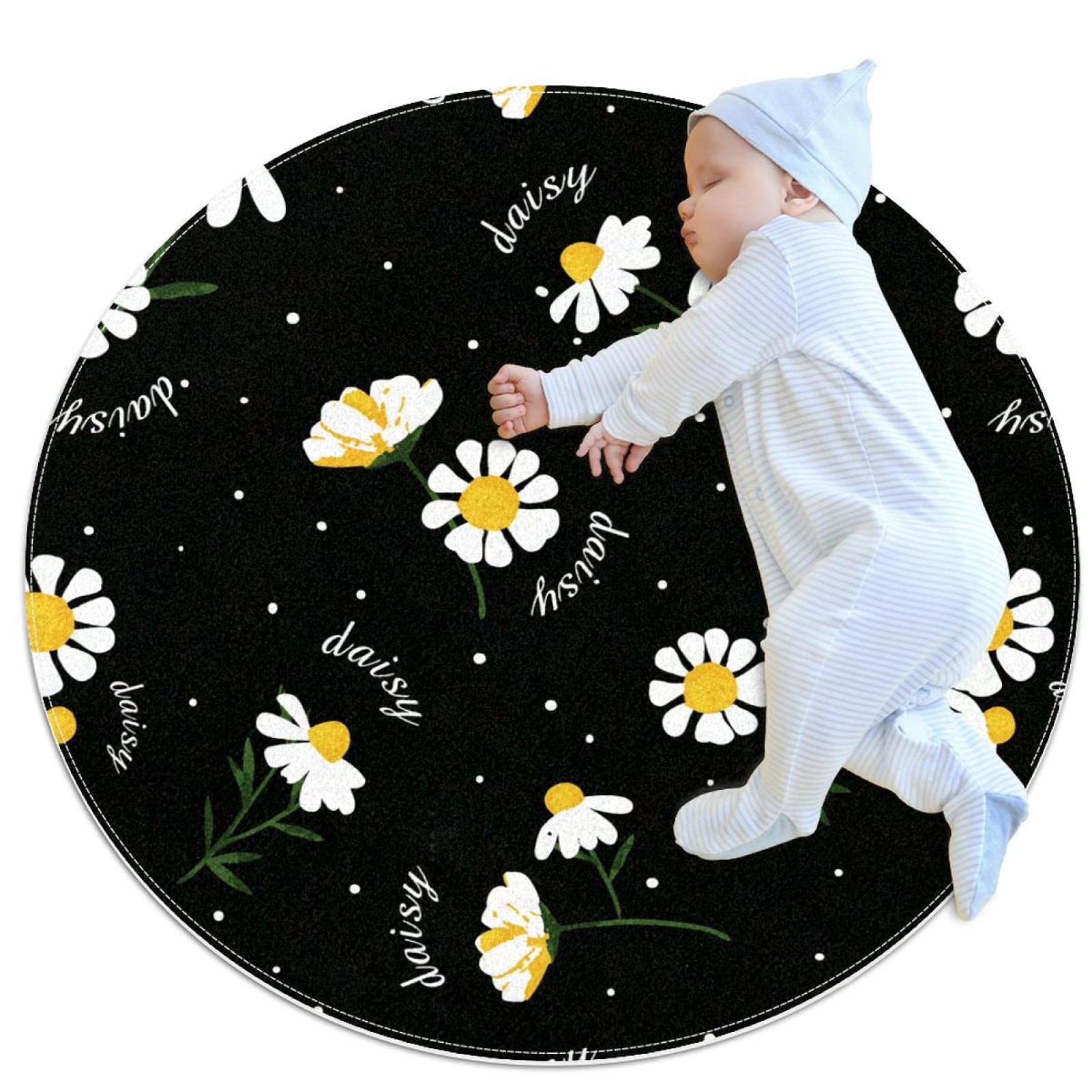 Tapis de sol pour canapé avec motif fleurs de marguerite rétro