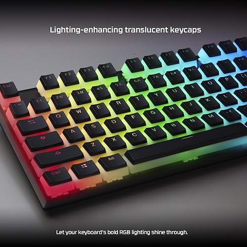 Miniatura 4 de HyperX Teclas Pudding Juego de teclas PBT de doble disparo con capa translúcida para teclados mecánicos juego completo de 104 teclas perfil OEM