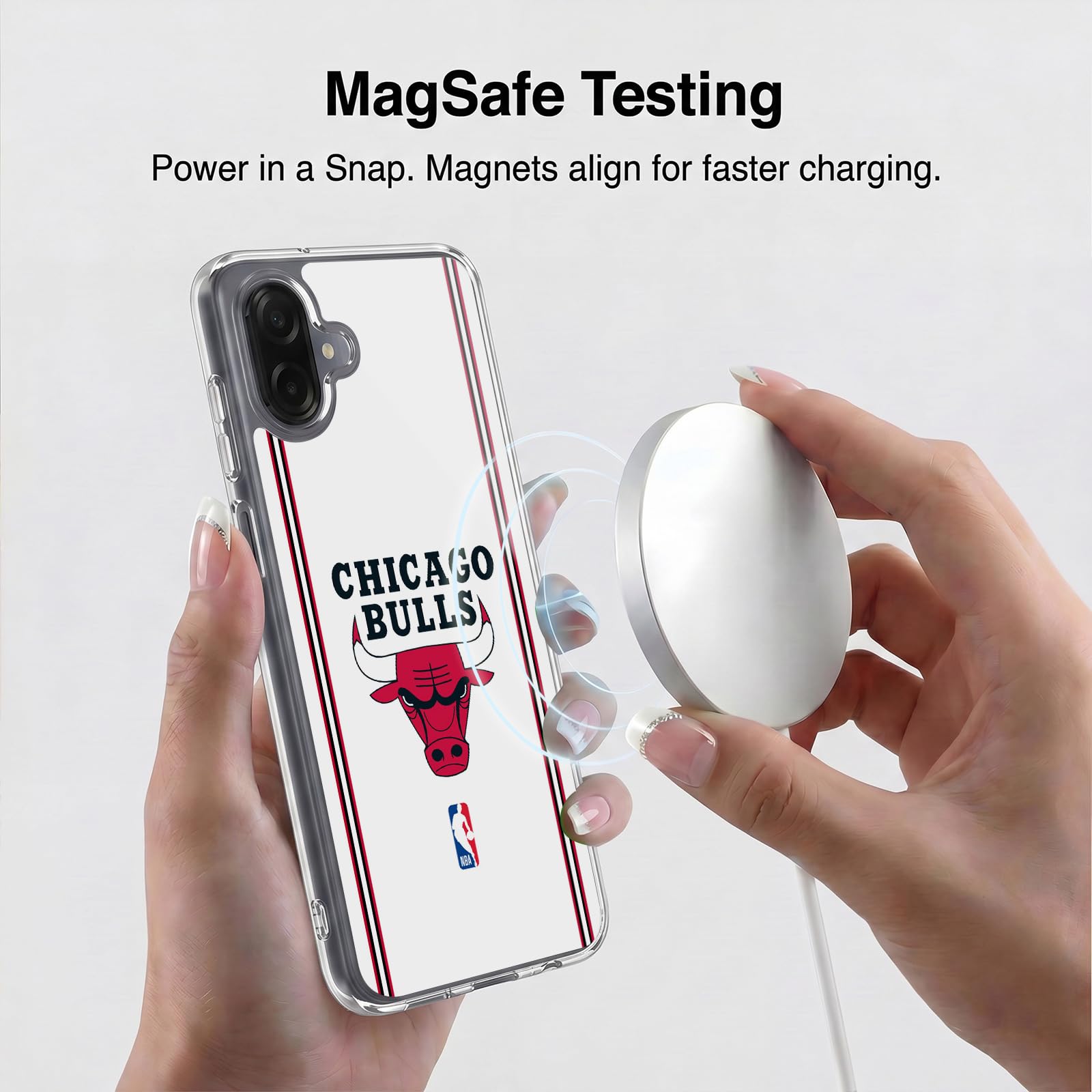 Head Case Designs sous Licence Officielle NBA Design Blanc Chicago Bulls Logo Coque en Gel [Protection de Qualité Militaire] Compatible avec Samsung Galaxy A07 4G