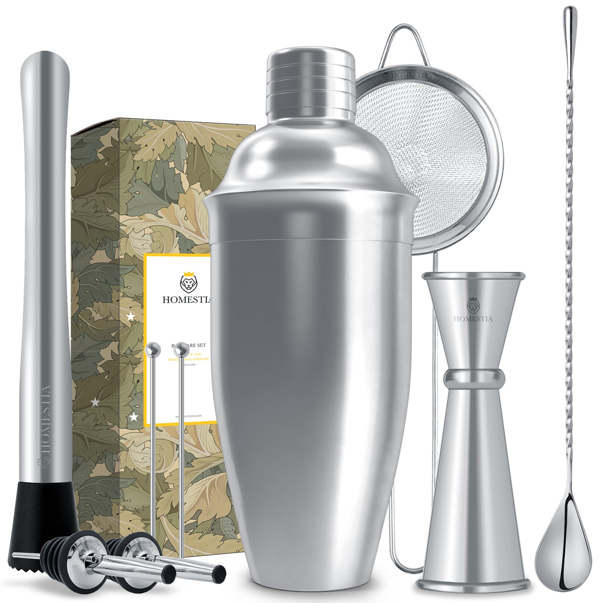 Cocktail Shaker Set Stainless Steel Martini Shaker Set