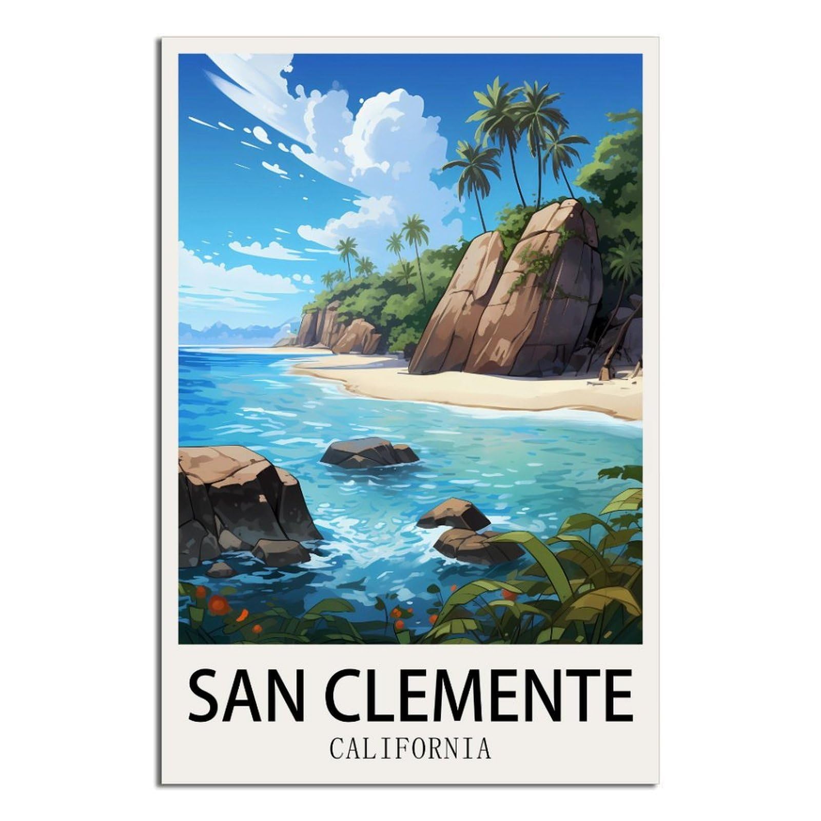 EZMLFA DIY 5D Diamond Painting Kits for Adults,San Clemente California DIY Diamond Art Kits Gem Painting Crafts for Home Wall Decor 30x40cm