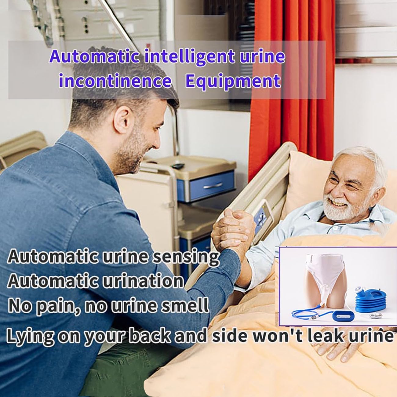 ICEMOB Male, Urinary Incontinence Smart Device,Fully Automatic Urine Collector,2600Ml Wearable Urinal,0.5 Seconds Sensing Urine Absorption,Urinary Drainage Bag System