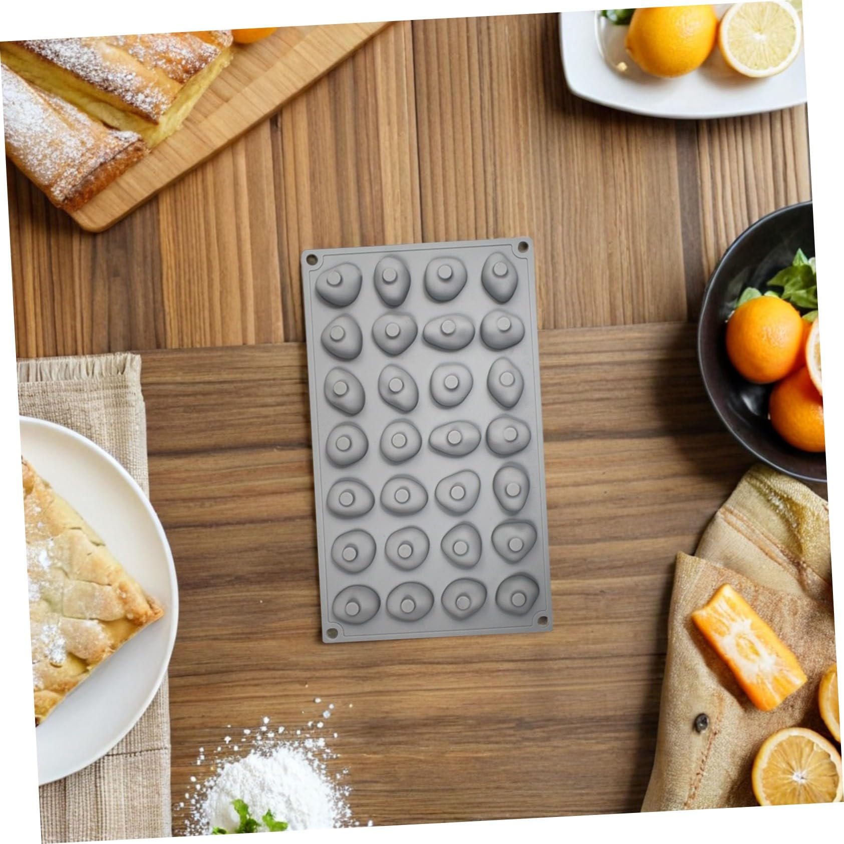 BESTYASH 2pezzi Stampo in Silicone per Cioccolato Forma di Pietra Cavità Antiaderente per Fondente Mousse Caramelle e Dessert Creativi
