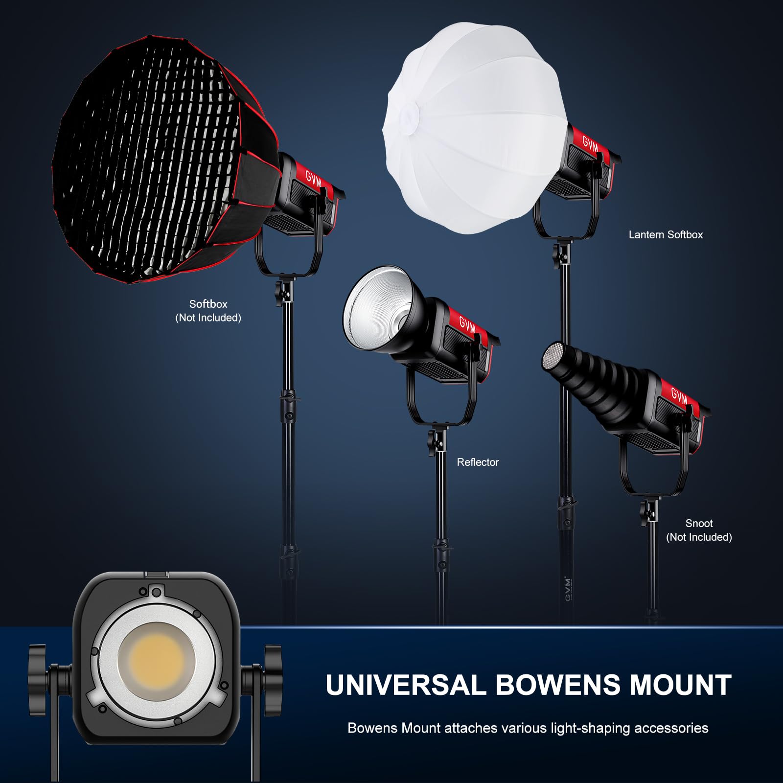 GVM LED Videoleuchte 200 W mit Softbox Laterne, Beleuchtungsset SD200B mit Netznetzwerk Bluetooth/DMX-Steuerung, Studio-Beleuchtungs-Set, 2700 K-6800 K, 12 Bühneneffekte