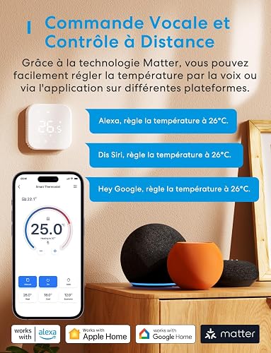 Meross WiFi Smart Room Thermostat for Combi Boiler & Wet Underfloor Heating - 5
