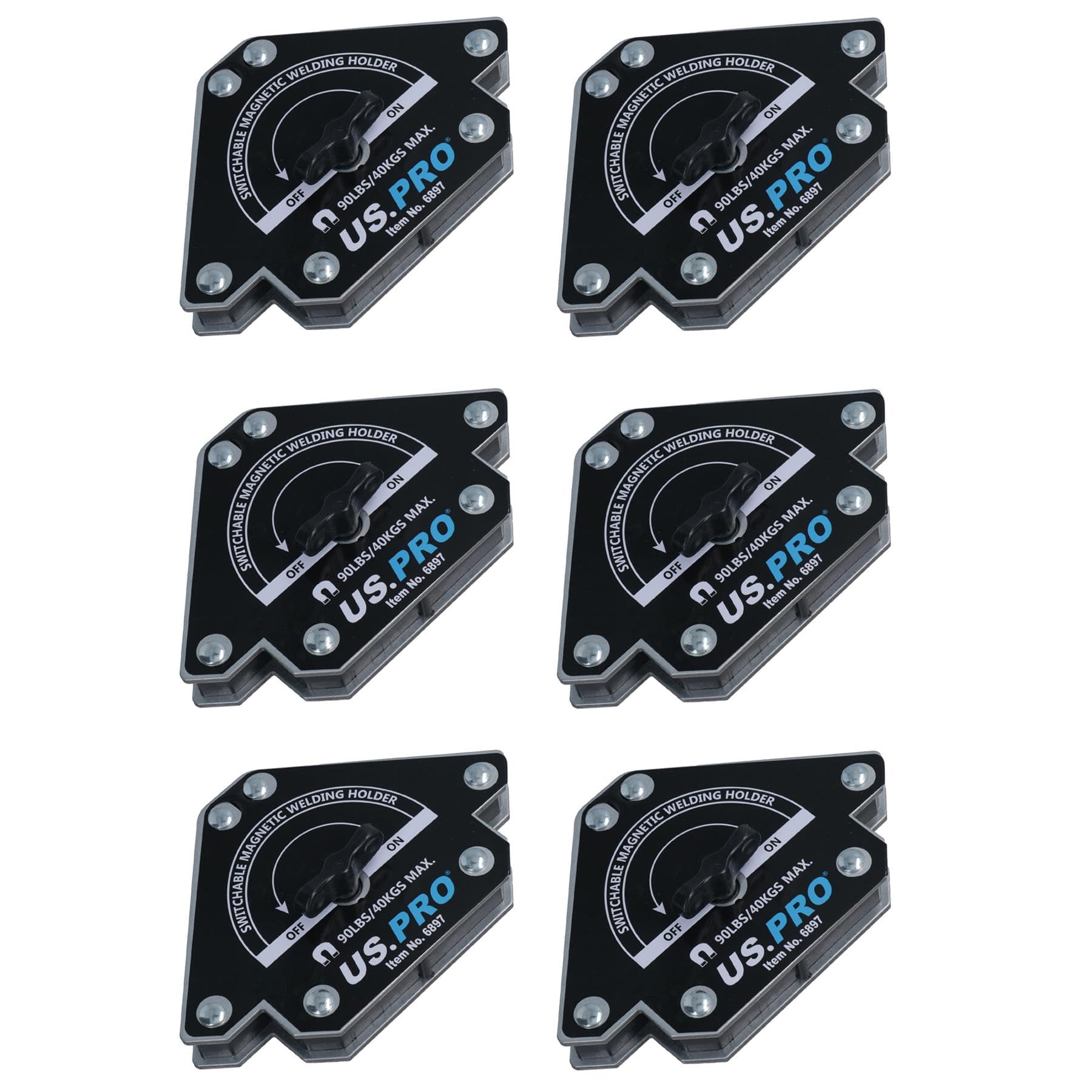 90lb Switchable On Off Magnetic Magnet Welding Holder Support 3 Angles 6pc