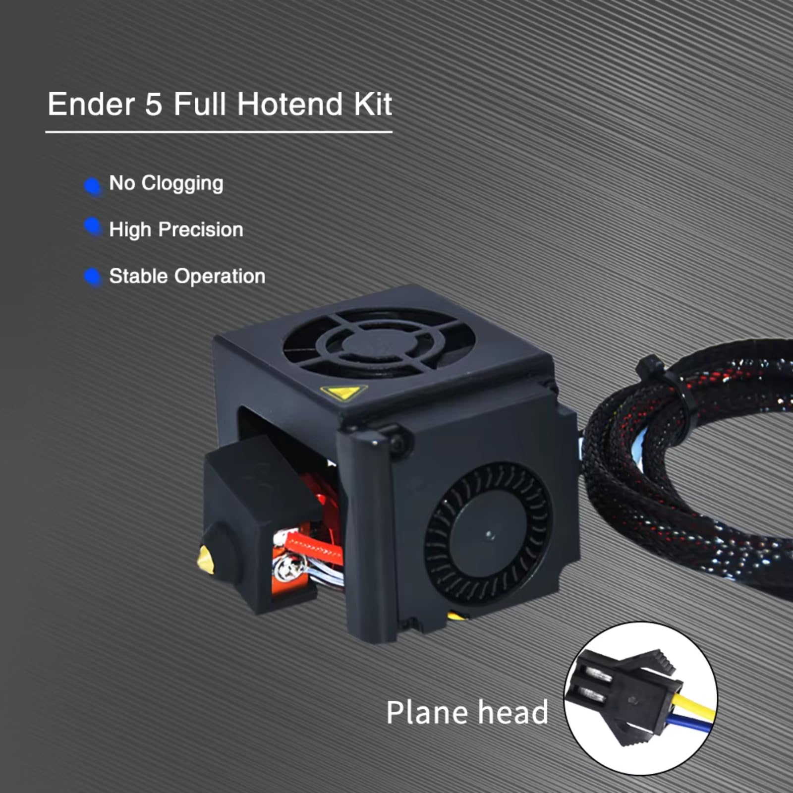 Ender 5 Hotend Kit, Extruder Hotend Kit für Ender 5 3D Drucker, 24V Ganzmetall Hotend Kit Voll zusammengebautes Hotend mit Aluminium Heizblock, Kühlgebläse und Messingdüse