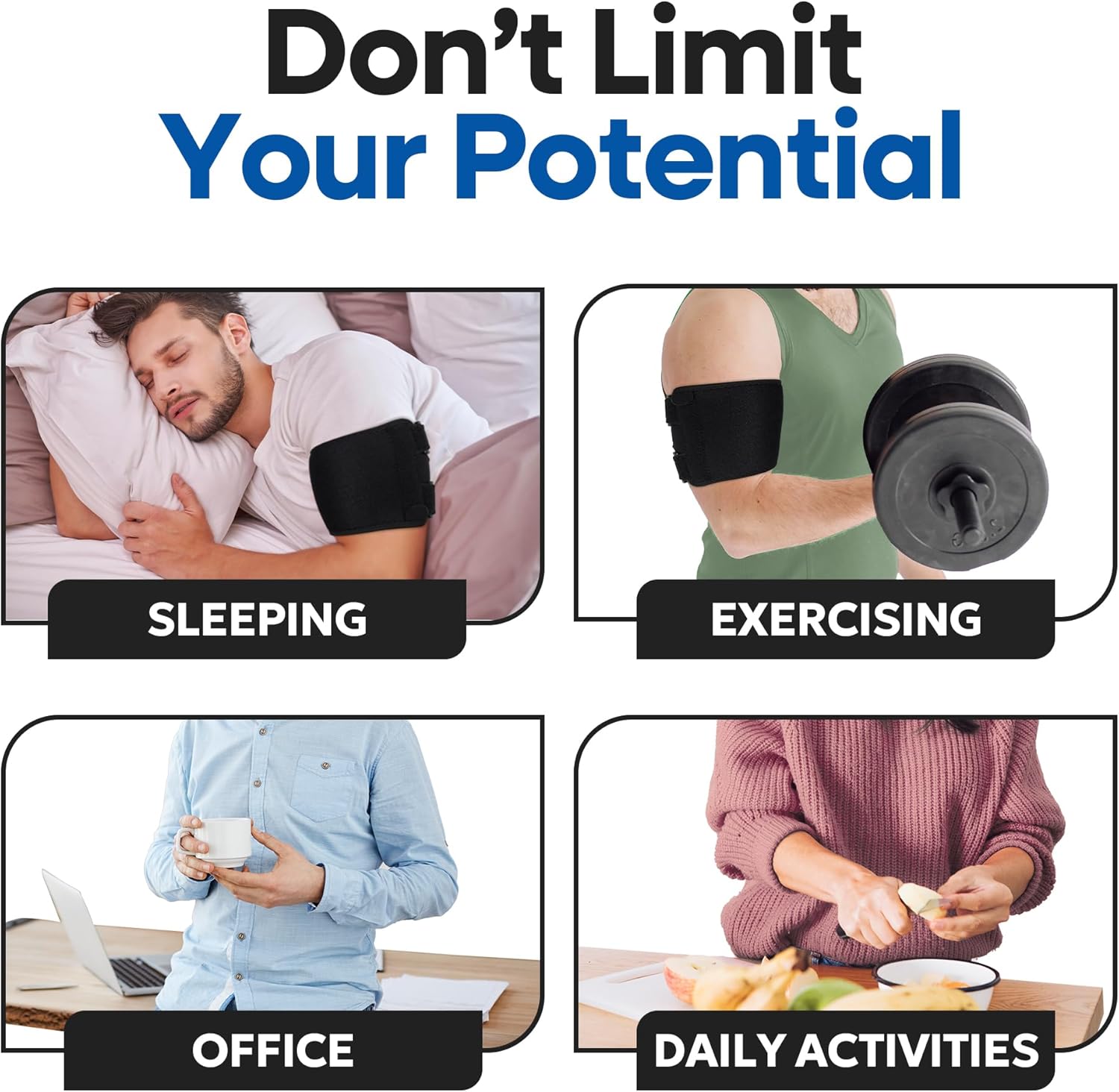 ARMSTRONG AMERICA Bicep Tendonitis Brace, Bicep Band & Upper Arm Compression Sleeve I Triceps & Biceps Muscle Support For Upper Arm Tendonitis Pain Relief Or Bicep Strains (LARGE 10" to 16") - Image 6