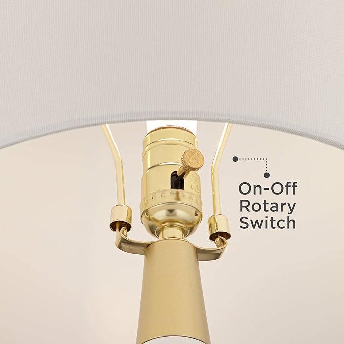 360 Lighting Lámpara de Mesa 25" USB 2 Unidades Blanco y Dorado Cerámica miniatura 6