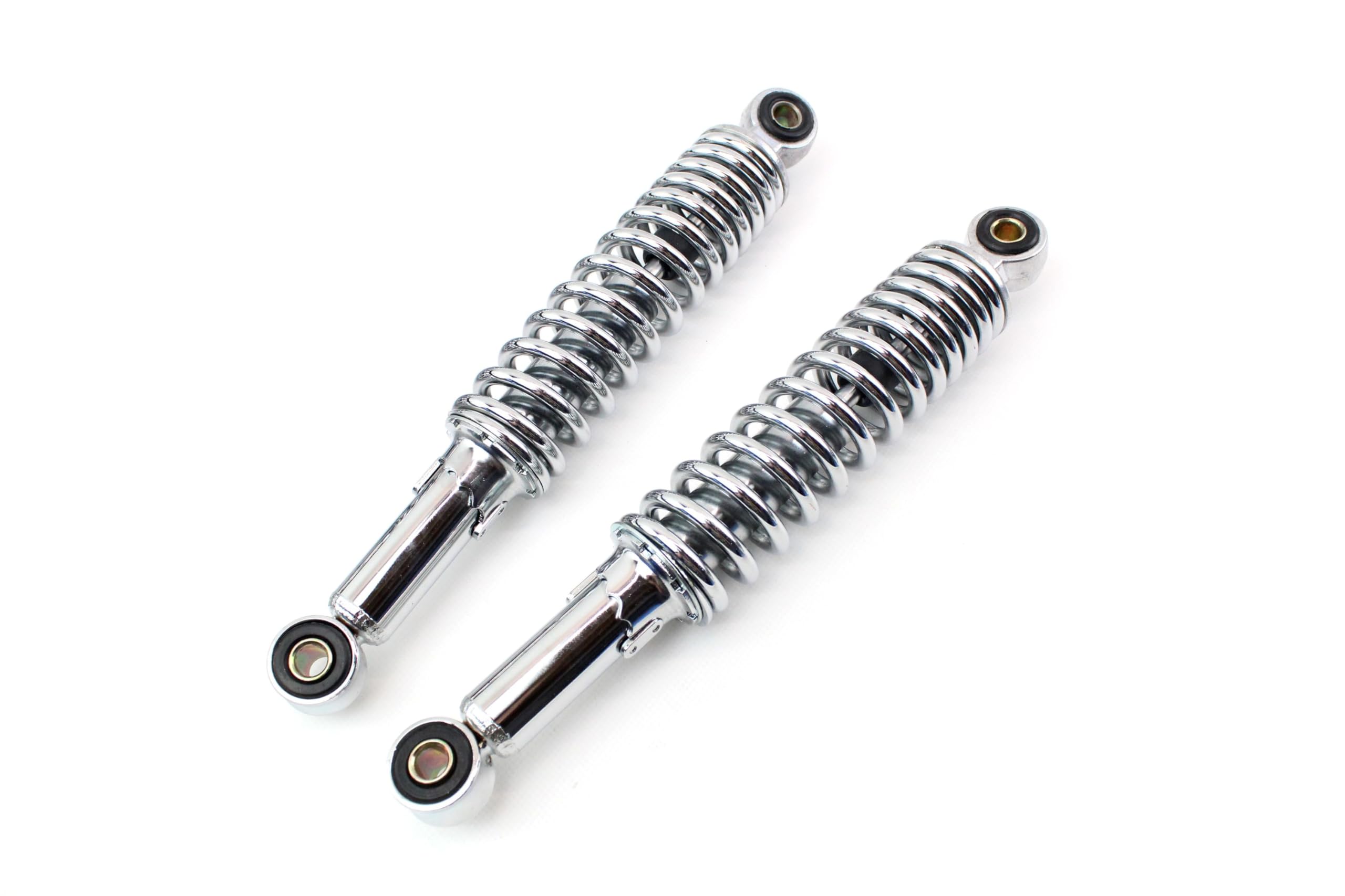 Tieferlegungs Set 4 Stoßdämpfer Federbein 260mm + 280mm verstellbar verchromt für Simson Vogelserie und DUO
