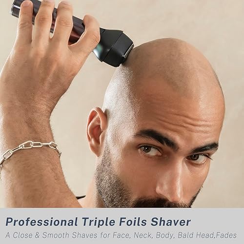 Miniatura 4 de Cortadora de barba para hombres, maquinillas de afeitar eléctricas y cortapelos, esfera de precisión ajustable, 20 ajustes, kit de afeitado todo en