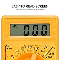 Vista 2 de Neiko 40508 830B multímetro digital, medidor de tensión AC/DC, corriente DC, resistencia, diodos, transistor hFE, lectura máxima de 1999
