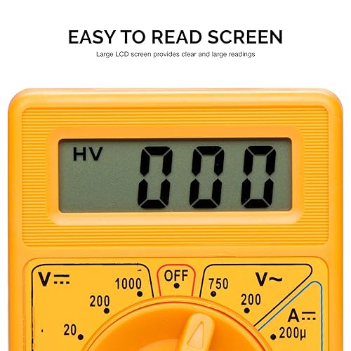 Miniatura 2 de Neiko 40508 830B multímetro digital, medidor de tensión ACDC, corriente DC, resistencia, diodos, transistor hFE, lectura máxima de 1999