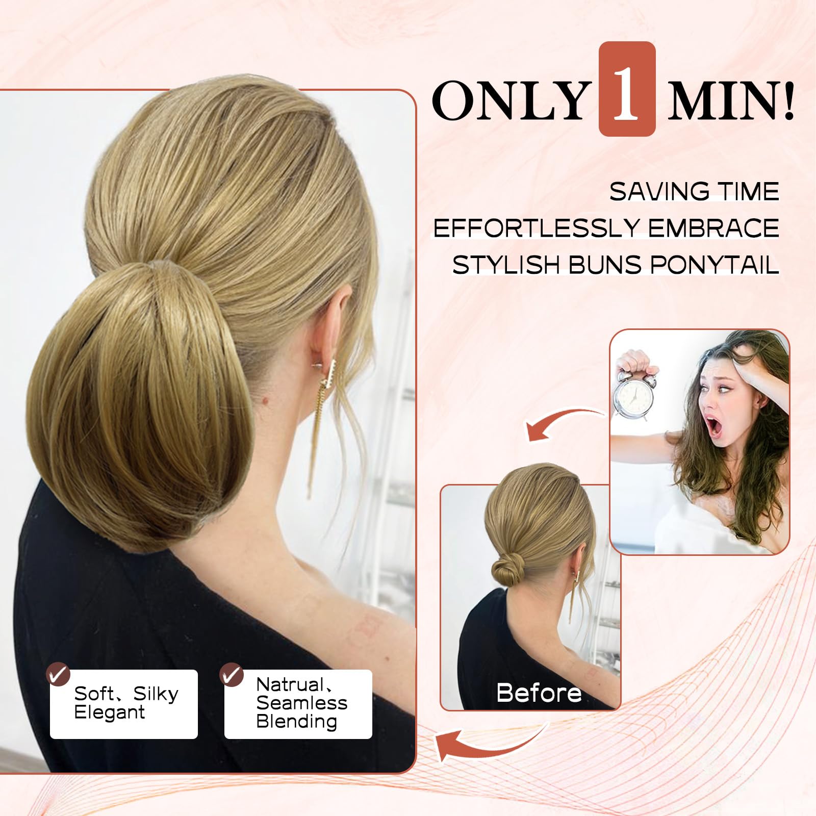 Amazon.com : Wodelanle Hair Bun Hair Piece Short Ponytail 