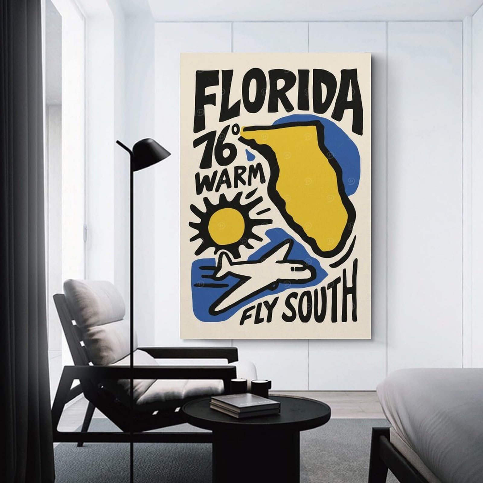 Junmoney Florida Travel Wall Art Print 24x36inch(60x90cm), for Home, Office, Studio Or Guest Room, A Flexible Wall Accent for Shared Spaces