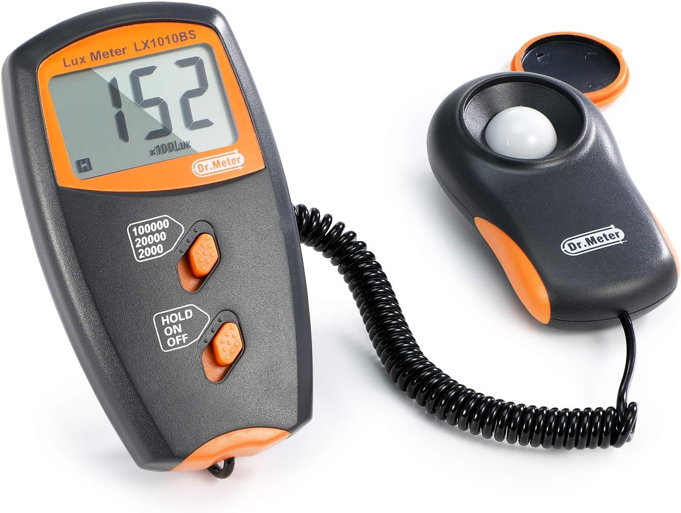 Light Meter, Split Type Digital Lux Meter 0-100,000 Lux Range with Data Hold High Precision Fast Reactions for Garden Indoor and Photography (include Battery）