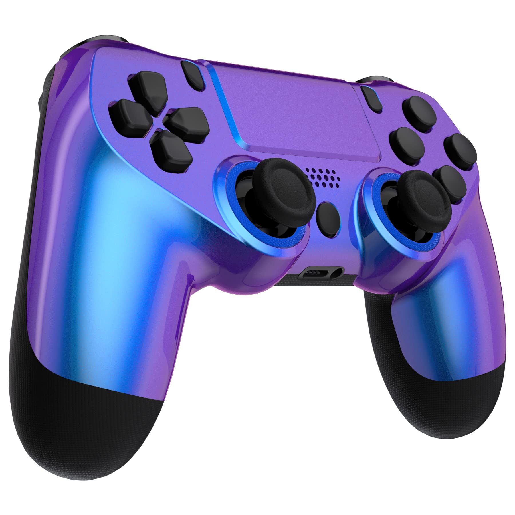 eXtremeRate Cover Custodia Touchpad Compatibile con ps4 PRO Slim Controller,Ghost Copertura Frontale Case Scocca Touchpad Compatibile con ps4 Joystick JDM-040/050/055-Camaleonte Viola Blu