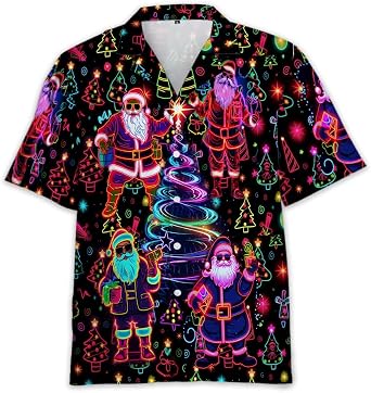 Santa Claus Hawaiian Shirt for Men - Funny Christmas Short Sleeve Button Down Men Beach Shirts TU-HW_164