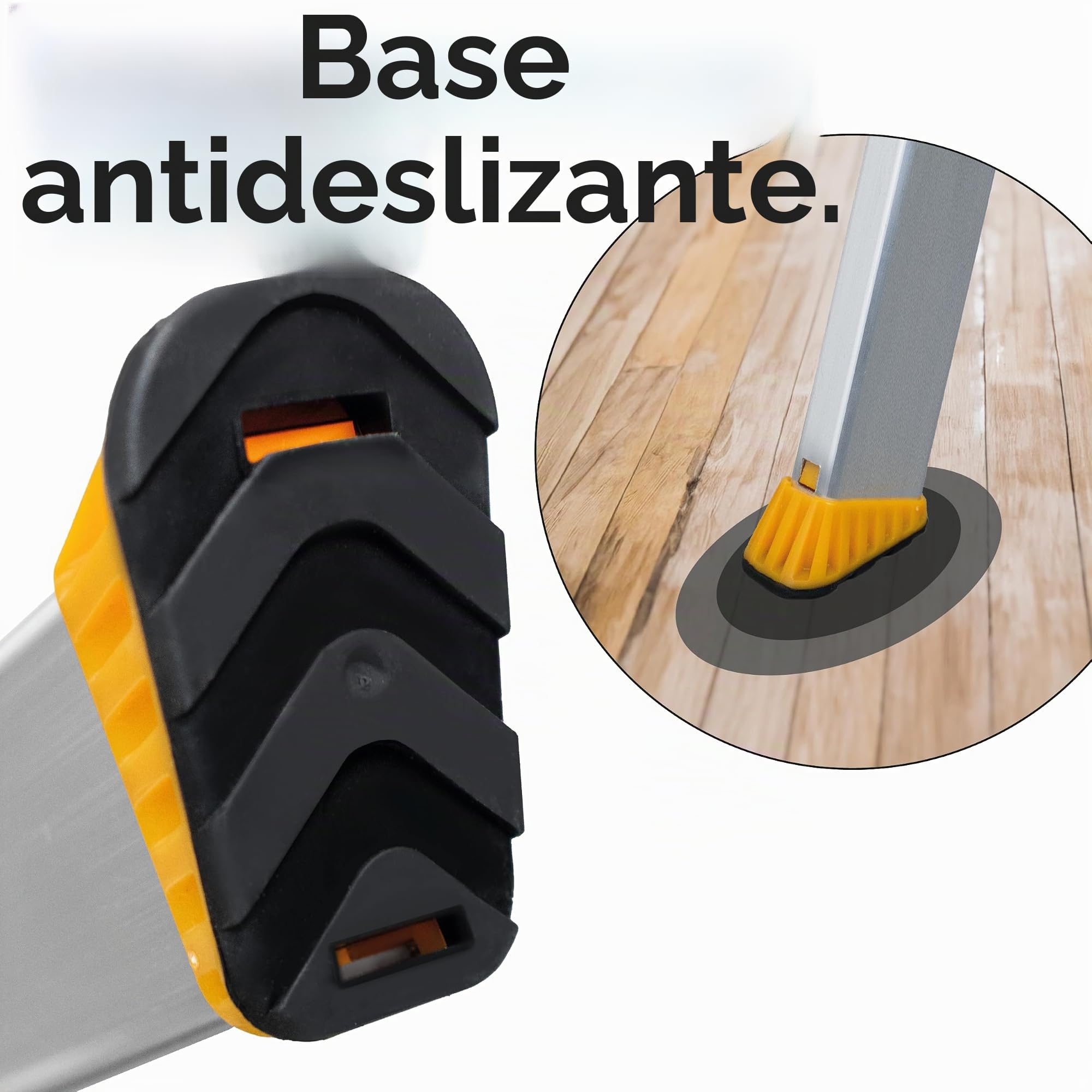 DRABEST Escalera de Tijera Plegable de 7 peldaños - Escalera de Aluminio - Robusta Escalera Plegable con Estante y peldaños Anchos - 120 mm - Escalera para el hogar y el Trabajo - hasta 150kg