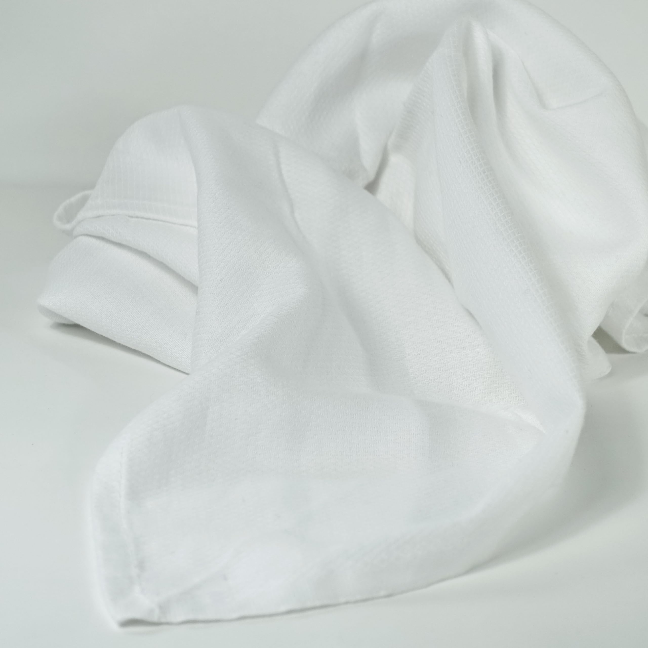 Paquete de 6 pañales de tejido de ojo de pájaro, reutilizables, absorbentes, lavables, 100% algodón (70 x 70 cm) en blanco