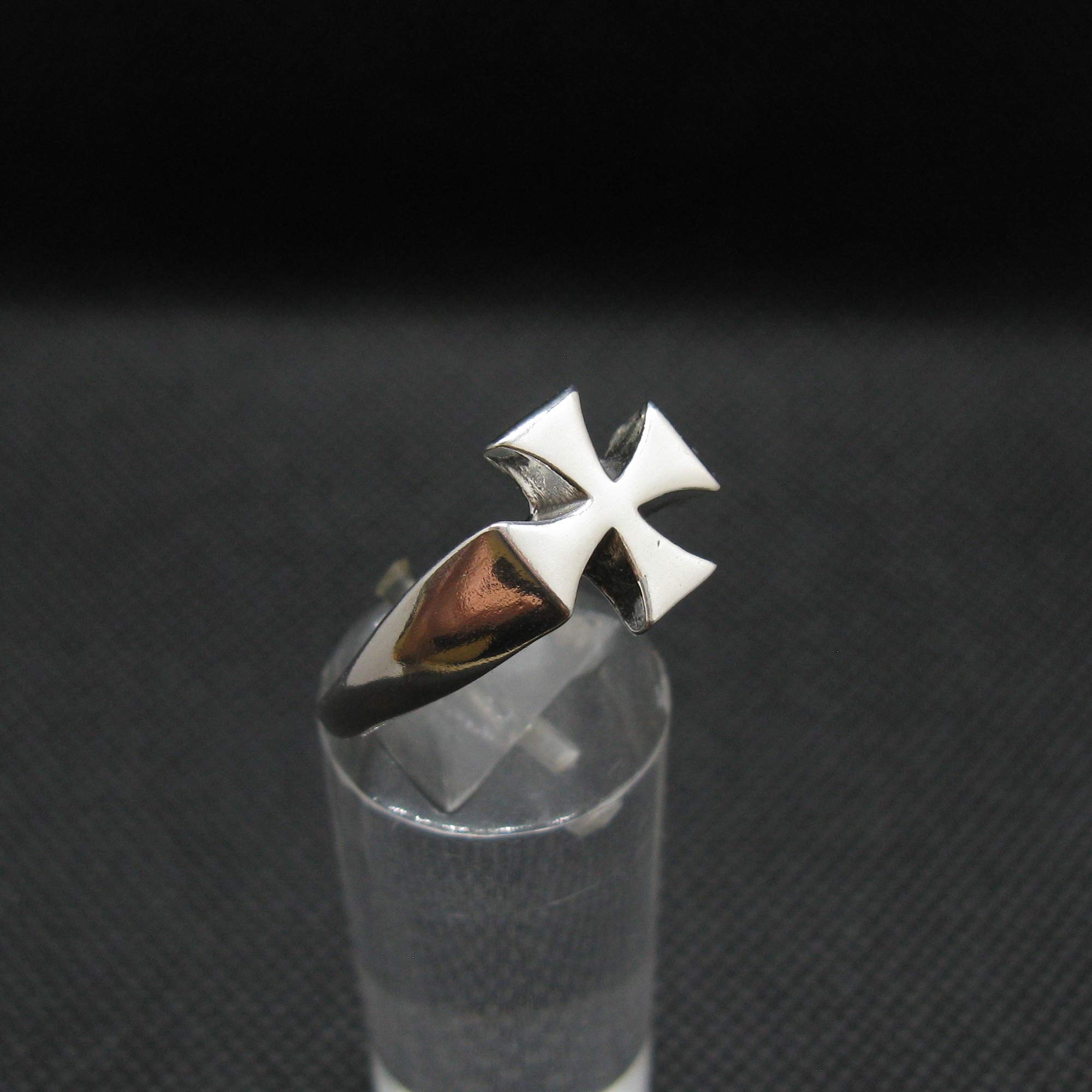 Echte Sterling Silber Herren Ring Kreuz Massiv Gestempelt 925 Komfort Passform