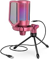 Vista 10 de FIFINE Micrófono USB para juegos para PC PS5, micrófono de condensador con silencio rápido, indicador RGB, soporte para trípode, filtro pop, montaje