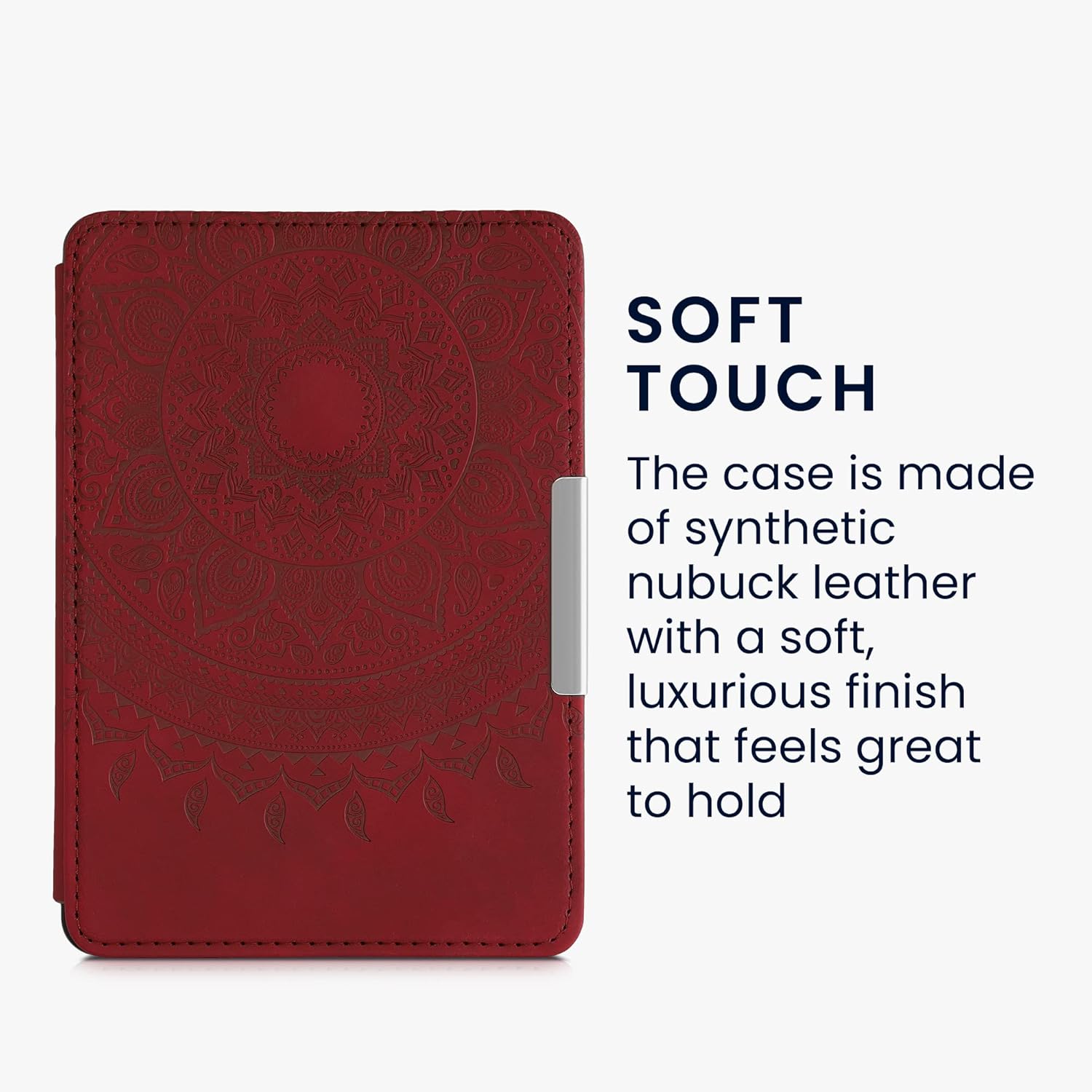 kwmobile Cover Compatible with Amazon Kindle Paperwhite Cover - eReader Case - Indian Sun Dark Red