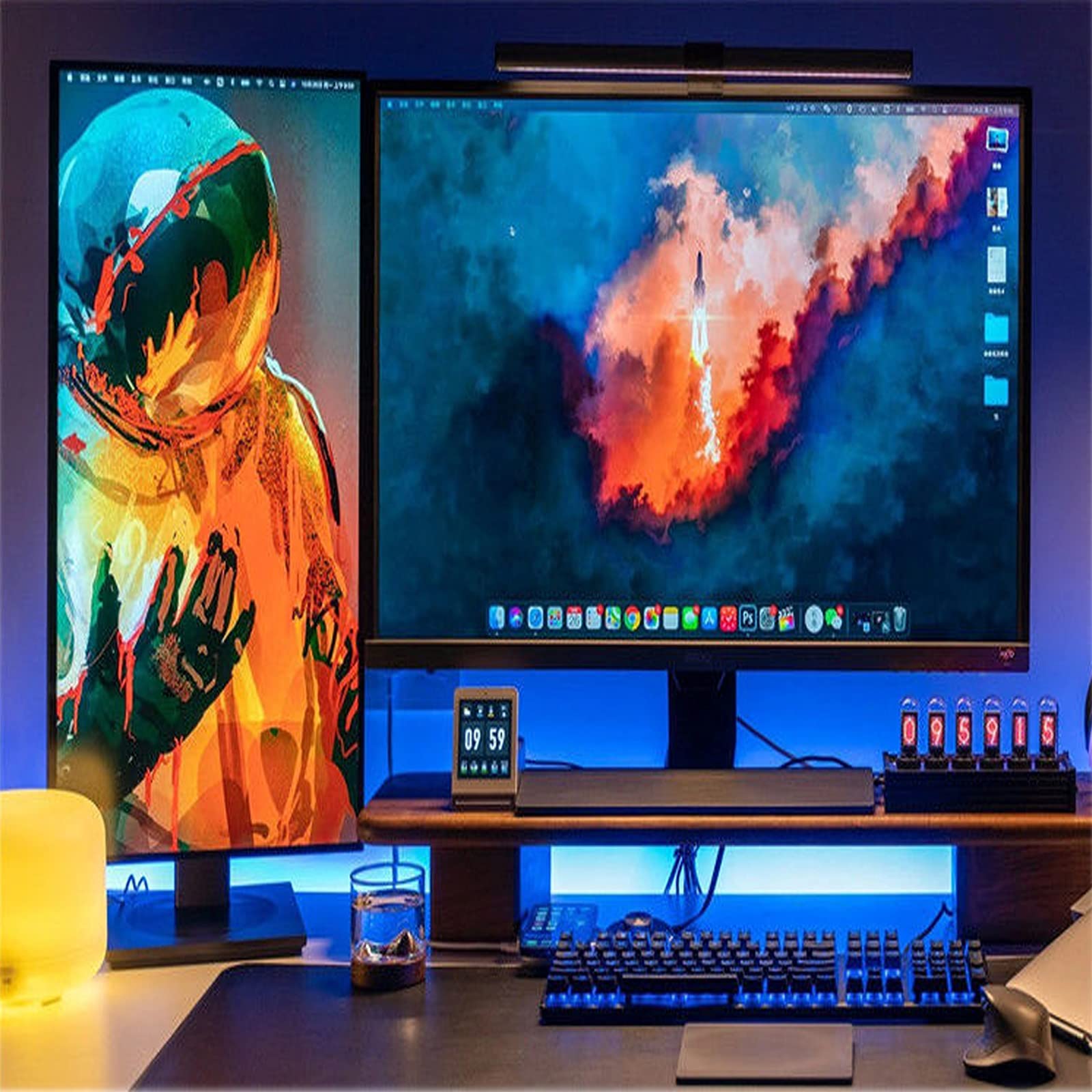 Cadeaux personnalisés, Horloge à Tube numérique, créativité d'horloge à Tube rétro LED, Horloge de Salon à écran RGB IPS à Tube Lumineux, offrez Un Cadeau à Un ami