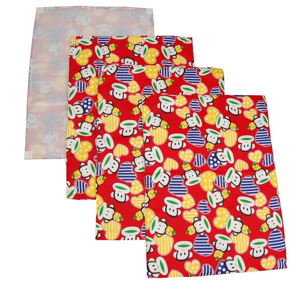Fareto New Born Baby After Bath Oil Massaging & Diaper Changing Sheets Washable and Reusable with One Sided Cotton(0-6 Months)