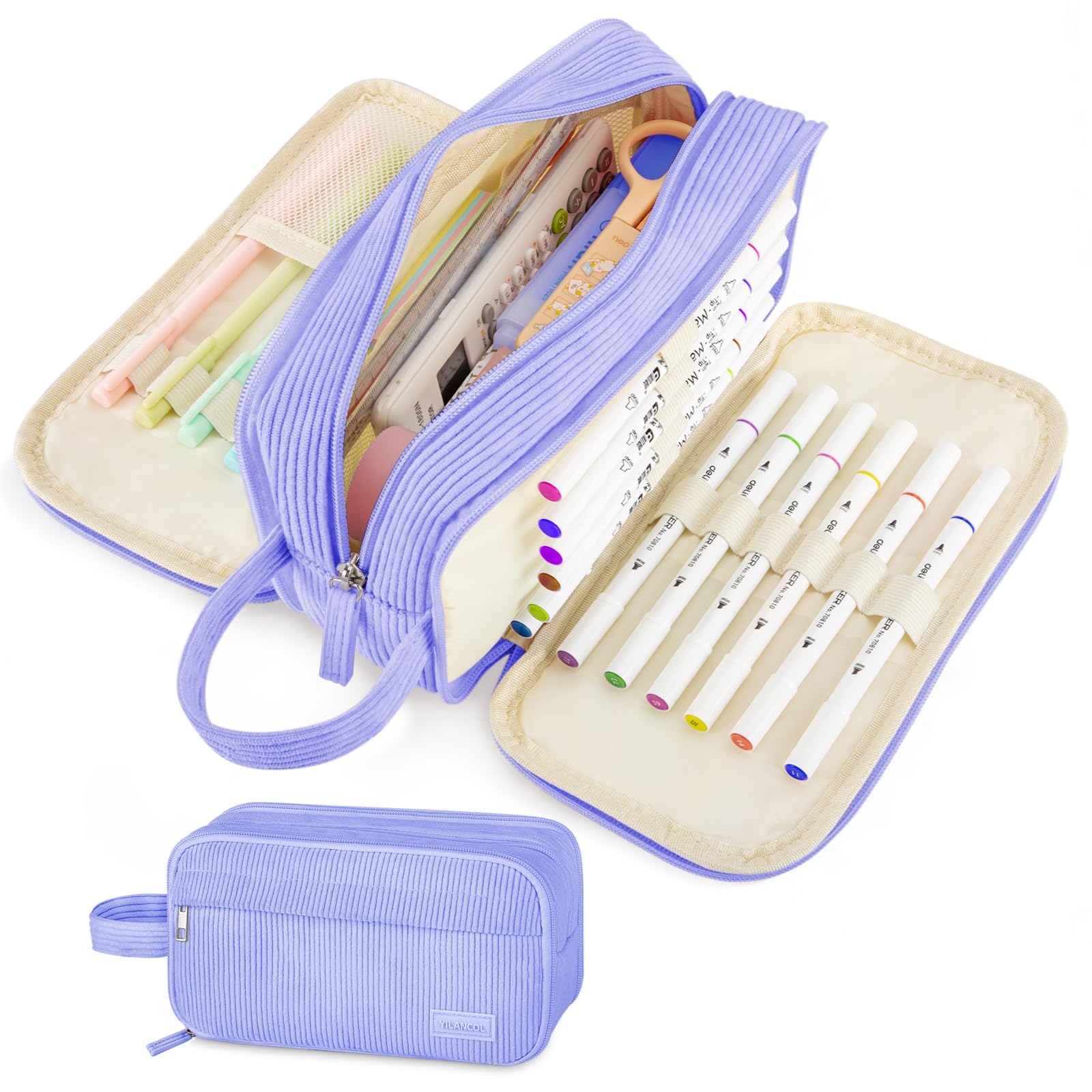 YILANCOL Cute Big Pencil Case Pouch Bag with Handle for Teen Girls Boy Gift — image 1