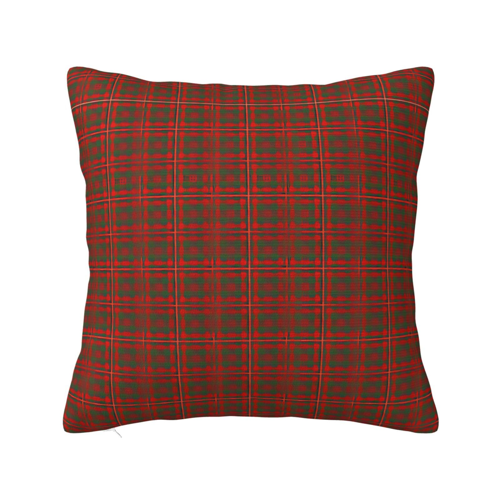 Scottish Clan MacKinnon Tartan Plaid Pillowcase 22"x22"