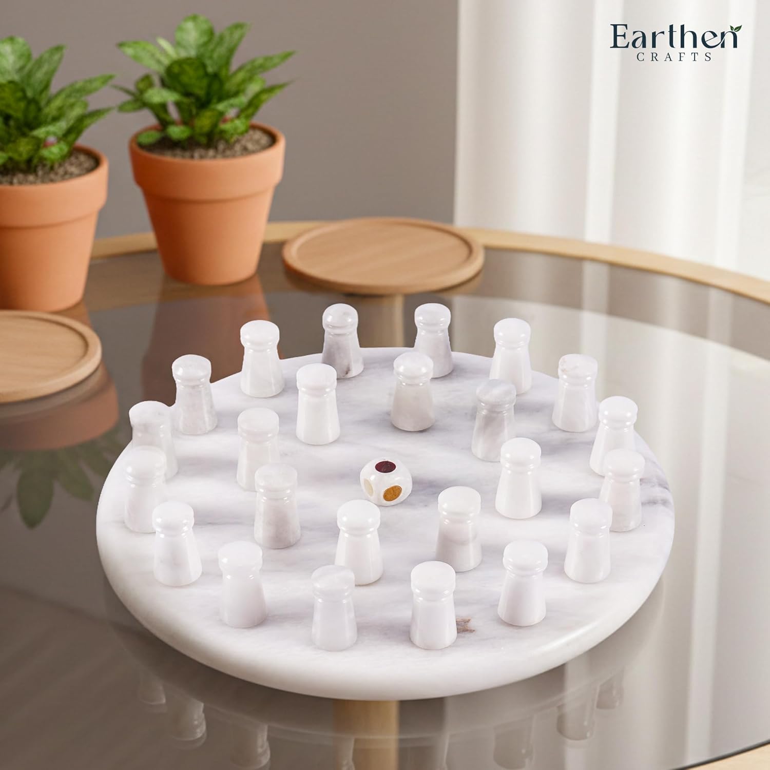 Marble Mind Board Game 10 Inches Memory Matching Game with Color Pegs & Dice, Family Board Game for Multiplayers, Educational Brain Training Puzzle Board, Home Decor Gift
