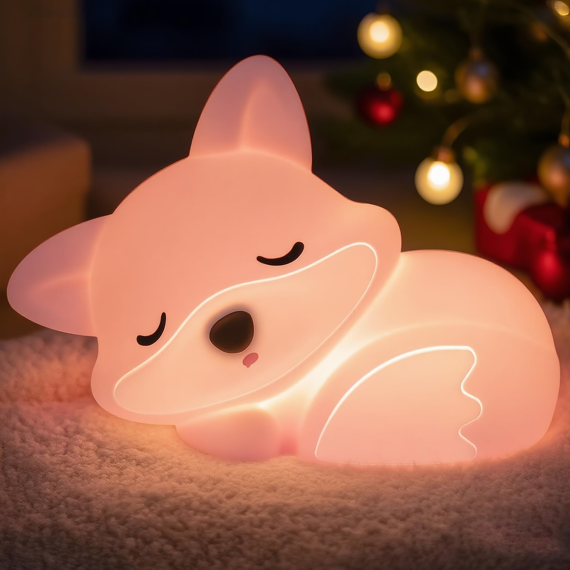 OkiyiD Rosa Fuchs lampe, nette Fuchs Nachtlicht, dimmbare Si