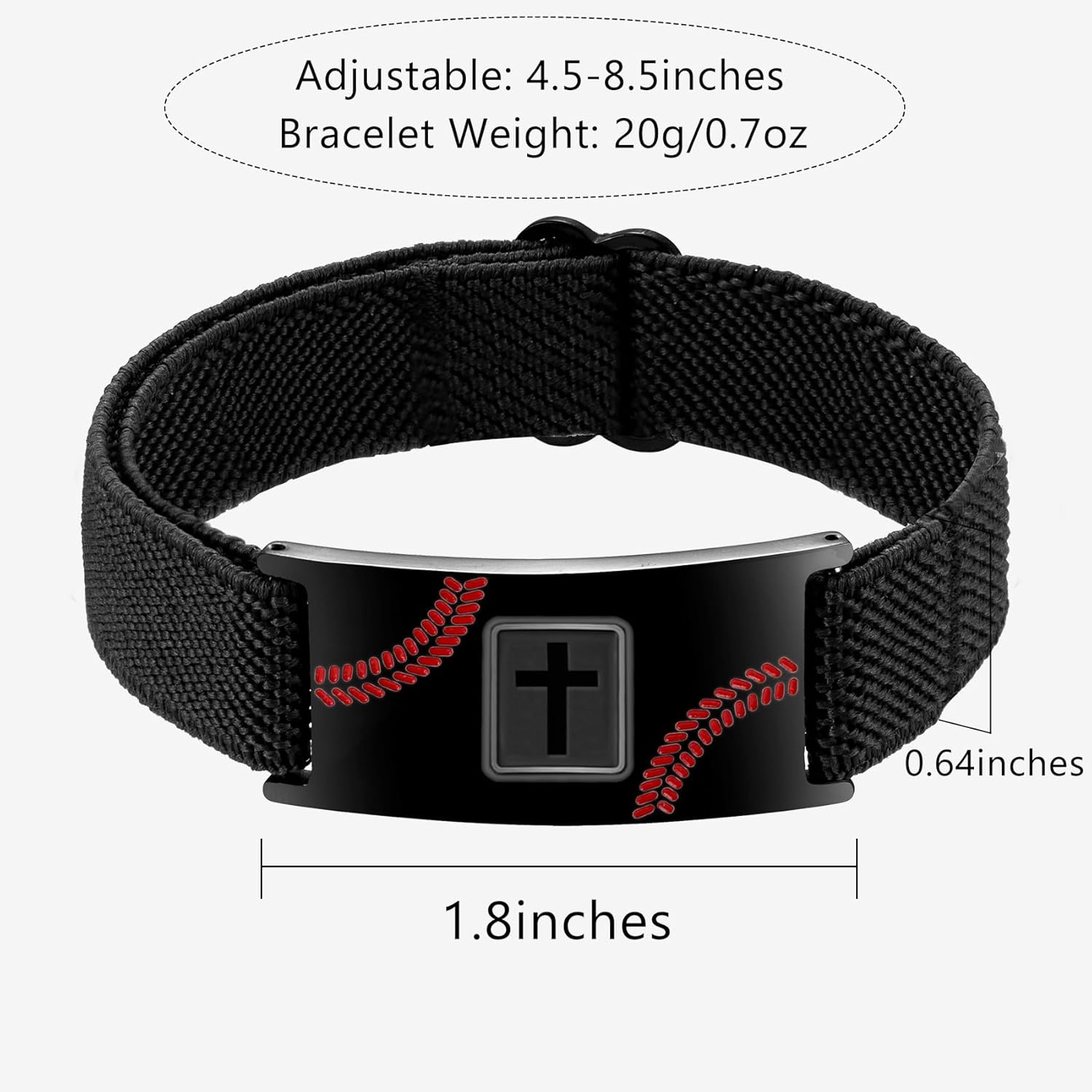 Baseball Bible Verses Cross Bracelet for Boys Men Coach Team Kids Player Adjustable Strap Christian Religious Bracelets Baseball Baptism Jewelry Gifts for Him Valentines Day Birthday - Image 5