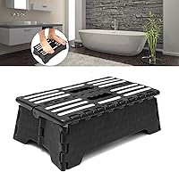 Vista 4 de Portable Folding Step Stool 5 Inch, Lightweight Plastic Short Stool Sturdy and Safe, Half Step Height Boost for Seniors and Kids, One Flip Low Step