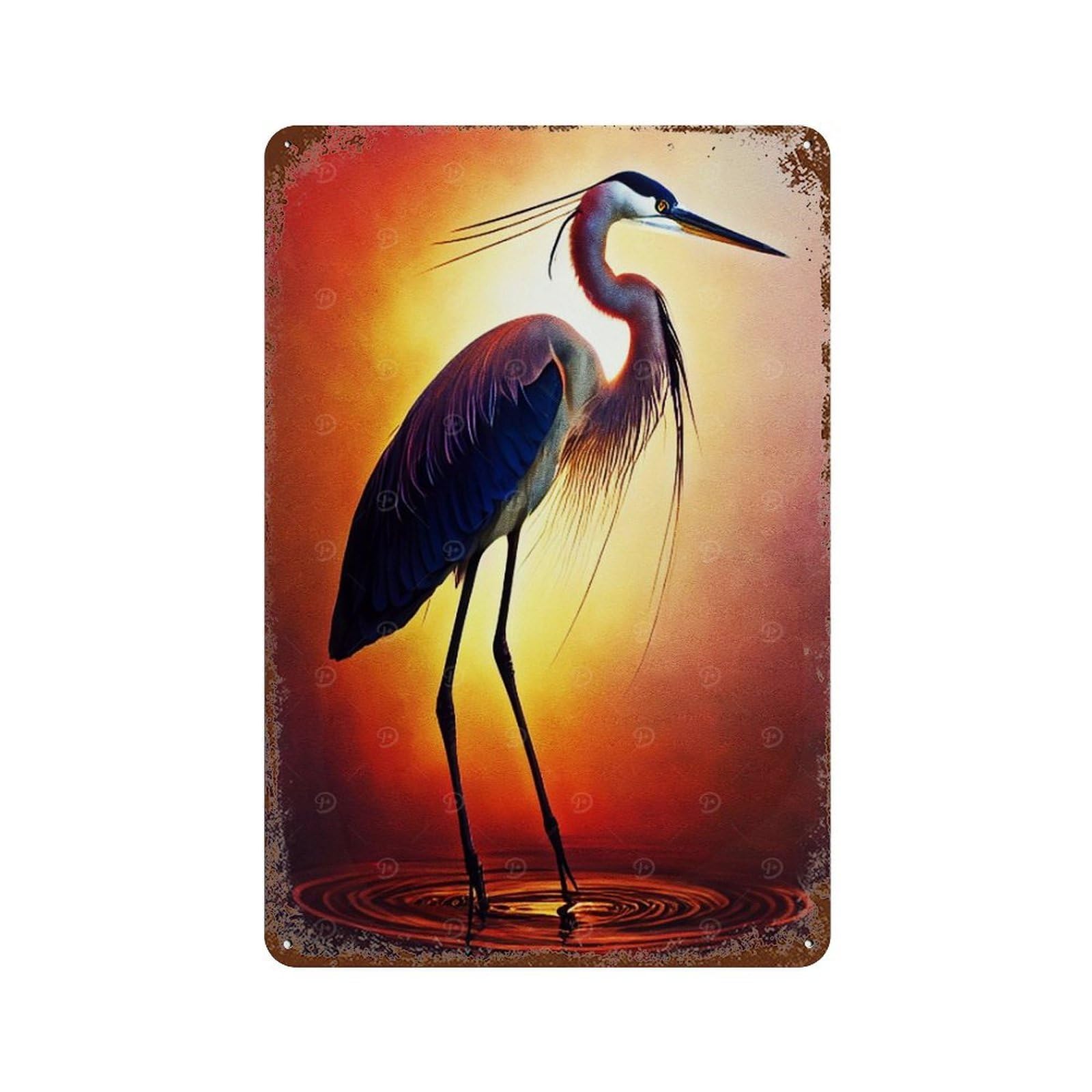 Paint Stork Decorative Tin Sign 11.8"x7.9", for Bistro, Counter And Cafe Decor, Novelty Wall Decor