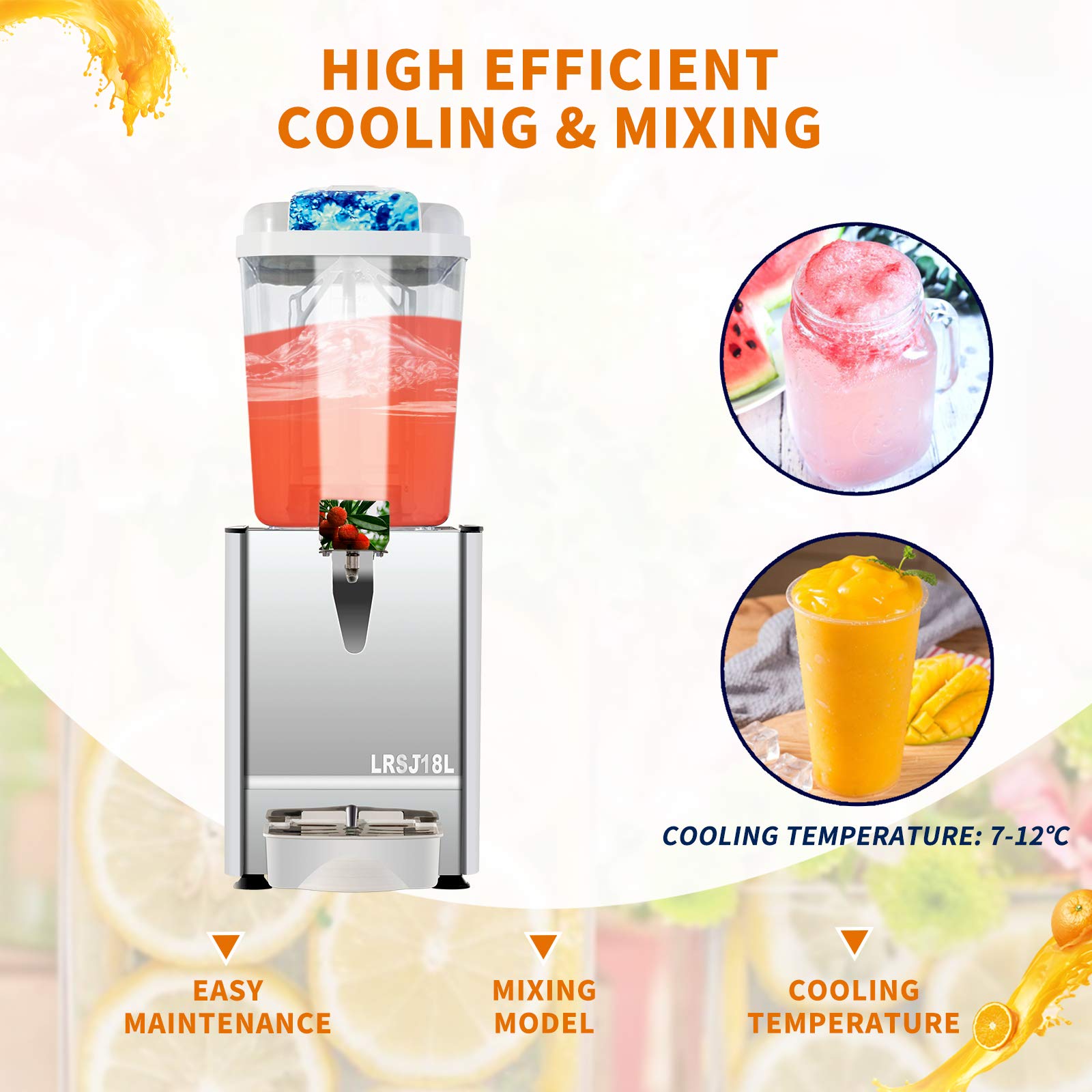 Buy Commercial Juice Dispenser 4.75 Gallon Beverage Drink Dispenser