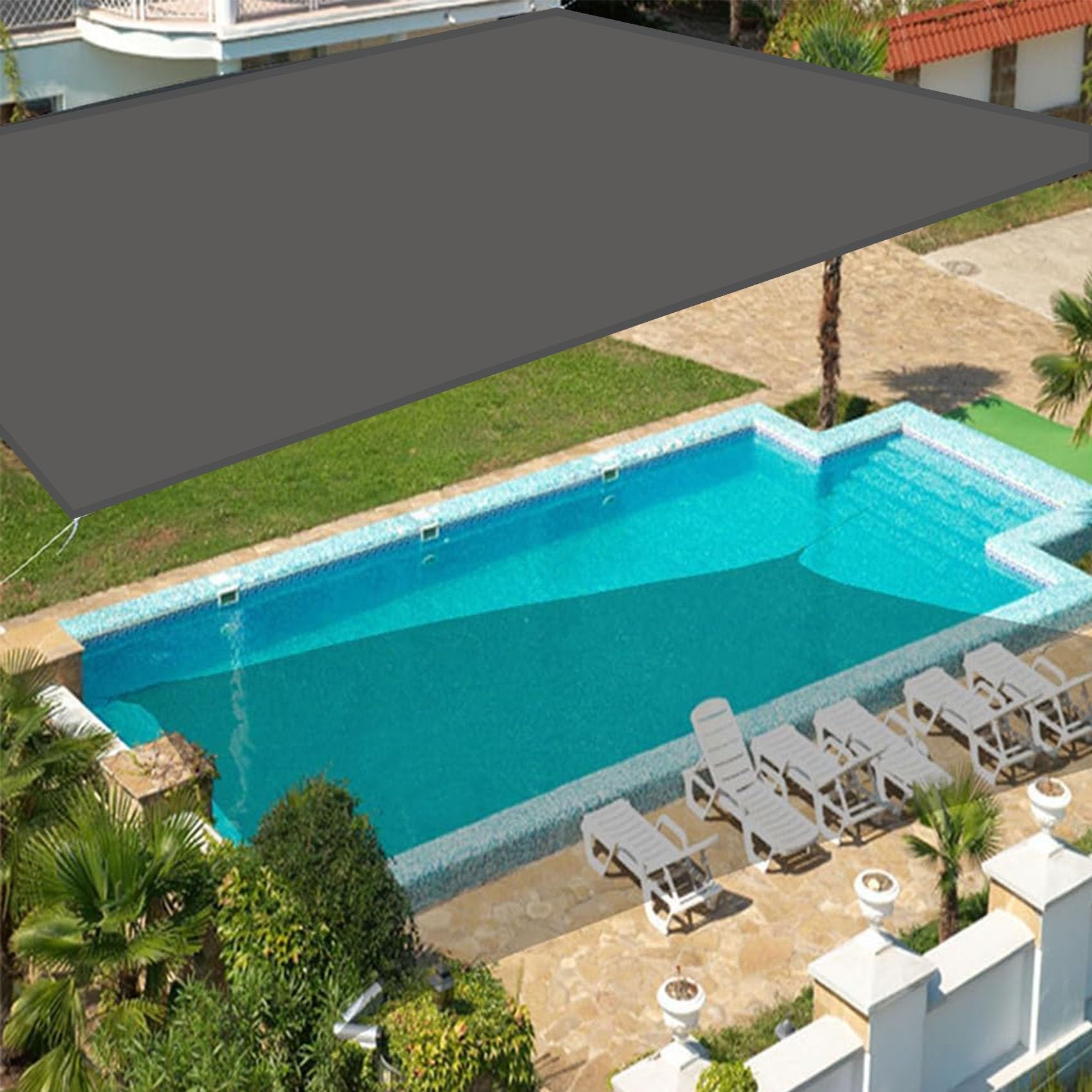 Voile D'ombrage Rectangulaire 280g/m² - 4 X 3 M - Haute Densité Résistante Au Vent - Tissu Micro-aéré| Sunny Inch