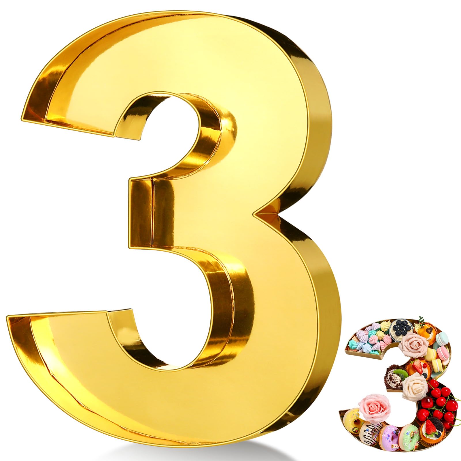 Mifoci 13.7" 2026 Cardboard Number for Charcuterie Graduation Photo Booth Props Birthday Party Anniversary Fillable Paper Mache Chocolate Candy