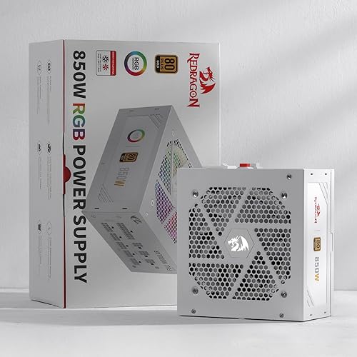 Miniatura 8 de Redragon RGPS-850W 80+ Gold 850 W ATX 3.0 y PCIe 5.0 Fuente de alimentación totalmente modular con certificación 80 Plus Gold, tamaño compacto de