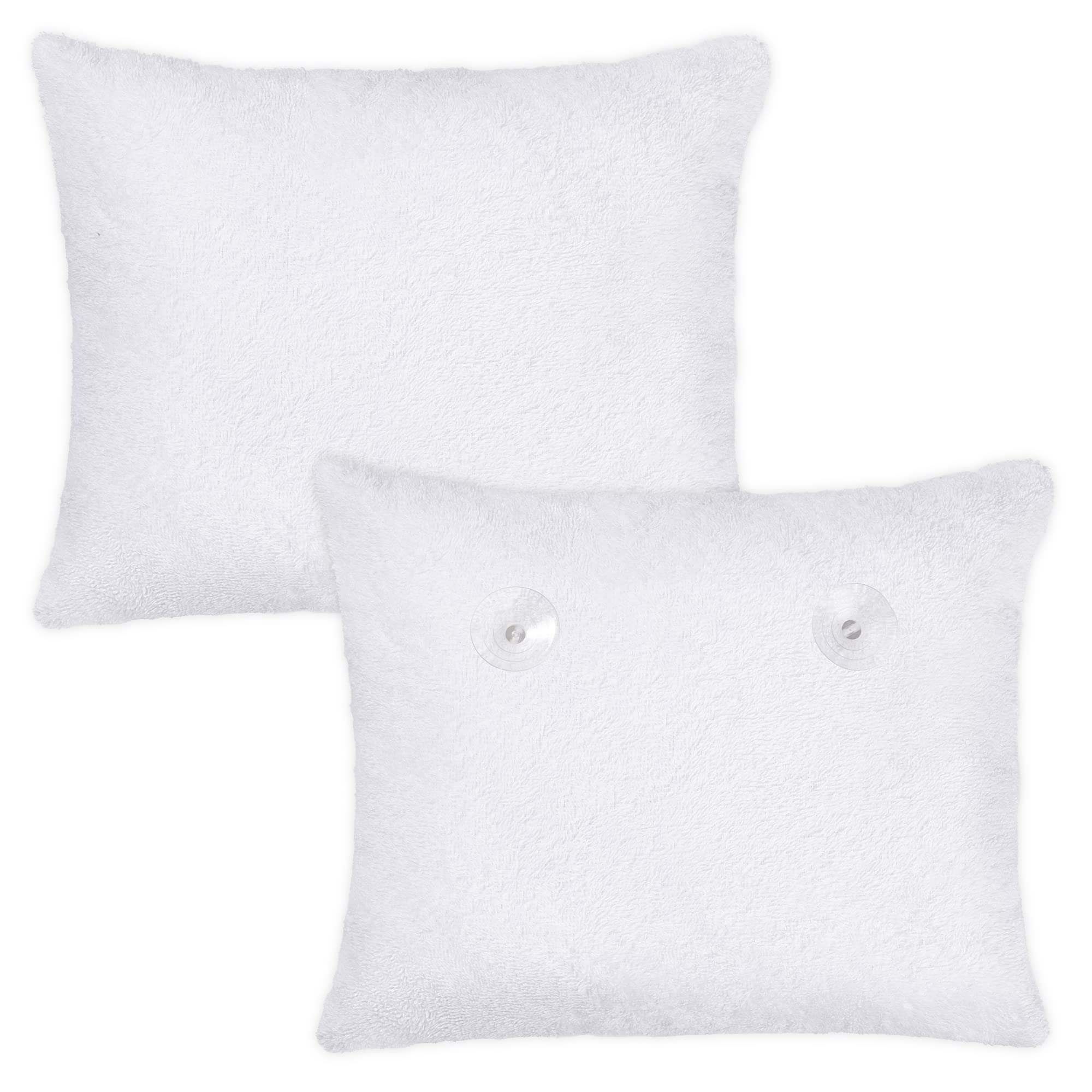 HOMELEVEL Cojín para Sauna - Almohada de Rizo de Algodón con ventosas para Sauna - Funda de Toalla Lavable - Reposacabezas Sauna 35 x 30 cm