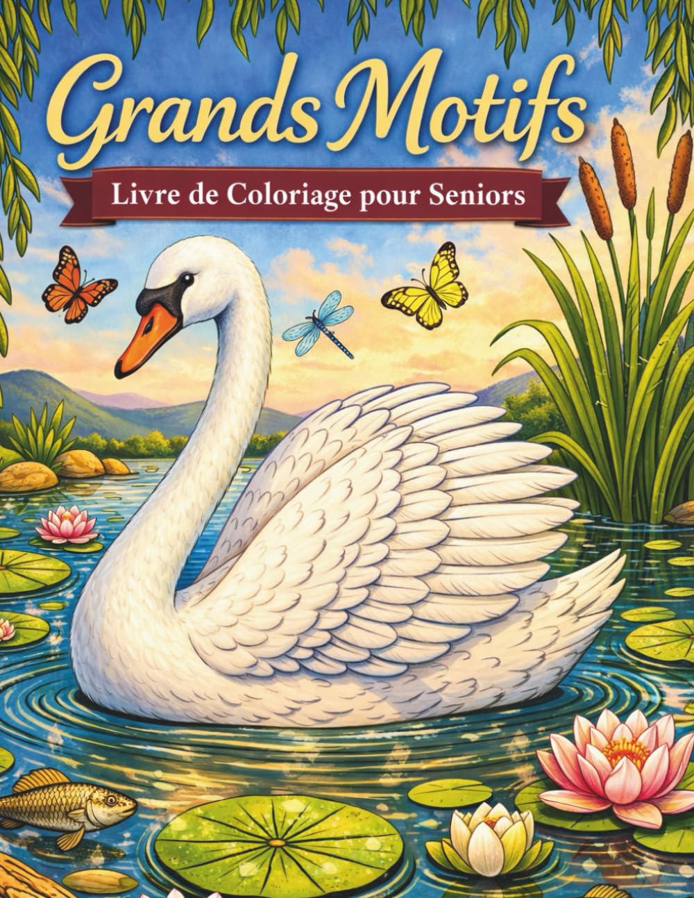 Grands Motifs : Livre de Coloriage pour Seniors: +50 Magnifiques Illustrations à Grands Motifs pour une Détente Totale