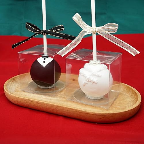 Miniatura 2 de XINHPKGG 50 cajas de recuerdo transparentes de 3 x 3 x 3 pulgadas, cajas de macarrón, caja de regalo transparente, cajas de pastel con agujero