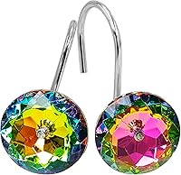 Vista 10 de MitoVilla Anillos de cortina de ducha rojos de Navidad, ganchos de ducha navideños para forro de cortina de ducha borgoña, anillos de ducha a prueba