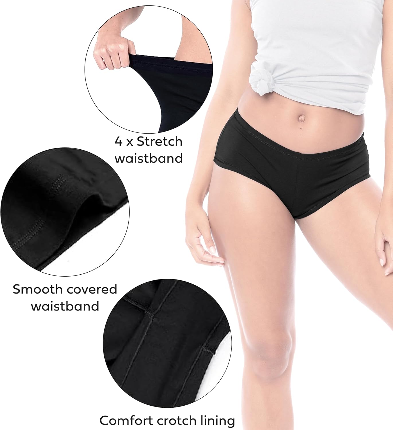 Sexy Basics Women’s Boyshort Boy Cut Style Cotton Stretch Panties | Multi Packs | Ultra-Soft Cotton Spandex Colors Underwear - Image 3