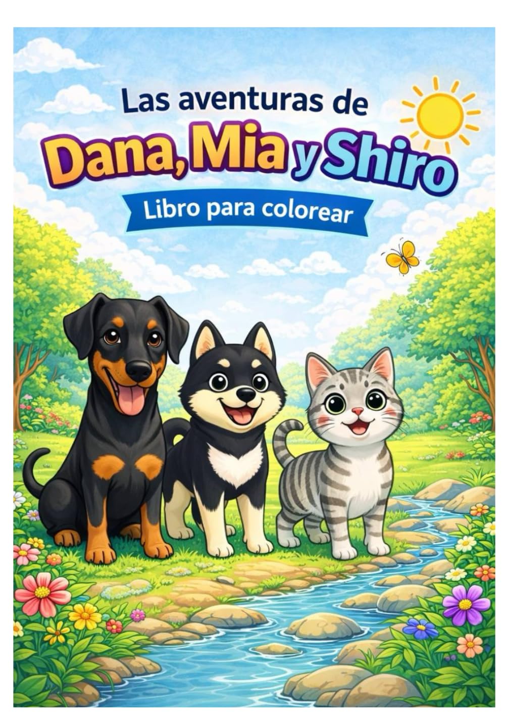 Las aventuras de Dana, Mía y Shiro: Libros para colorear