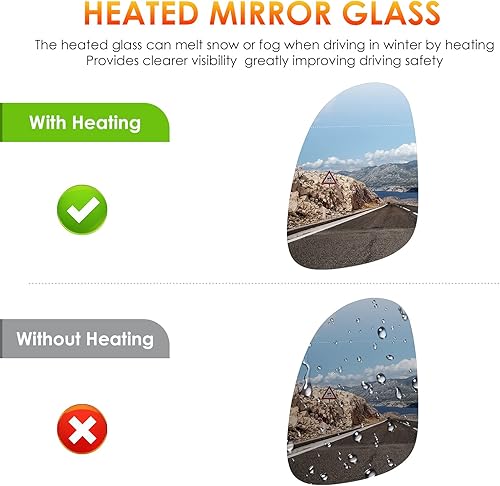 Miniatura 3 de Espejo retrovisor izquierdo para conductor + lado derecho del pasajero de repuesto para Volkswagen GTI EOS R32 Jetta Passat 2005 2006 2007 2008 2009