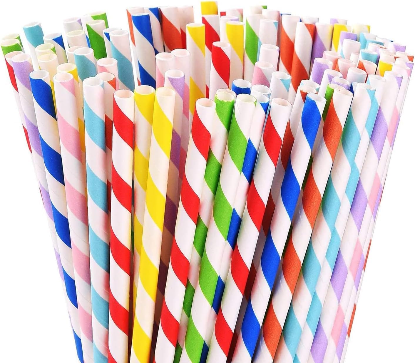 Pailles en papier cocktail de couleur lot de 160 pour fête et anniversaire