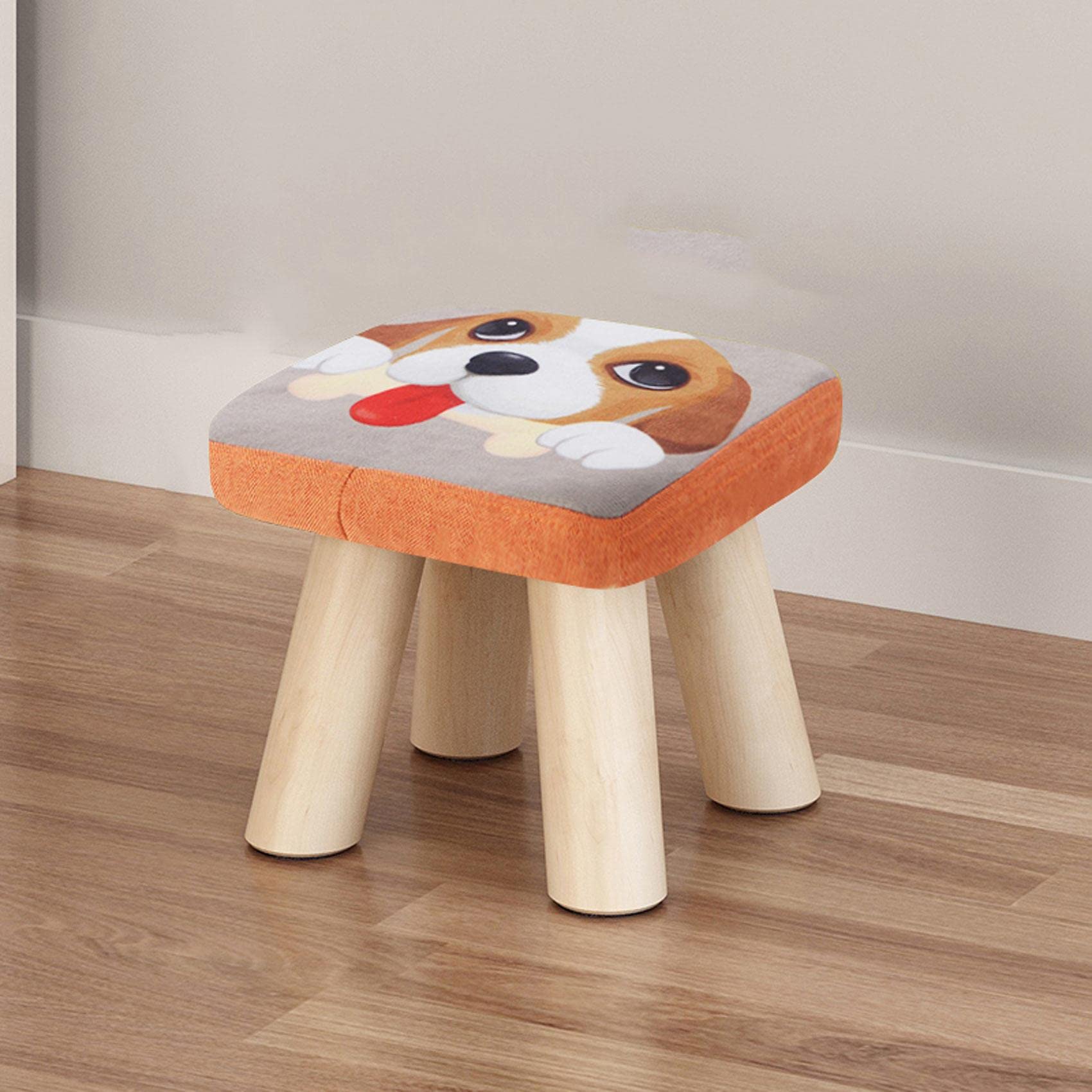 Repose-pieds poufs carrés 26x26x20cm motif chien pour salon et chambre