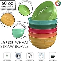 Vista 2 de Juego de cuencos grandes de 60 onzas, cuencos irrompibles aptos para microondas con 6 cuencos grandes para ensalada, servir y cereales